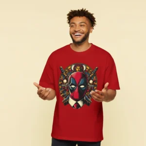 Maximum Effort Deadpool  Dropshoulder Red T-shirt 4.0