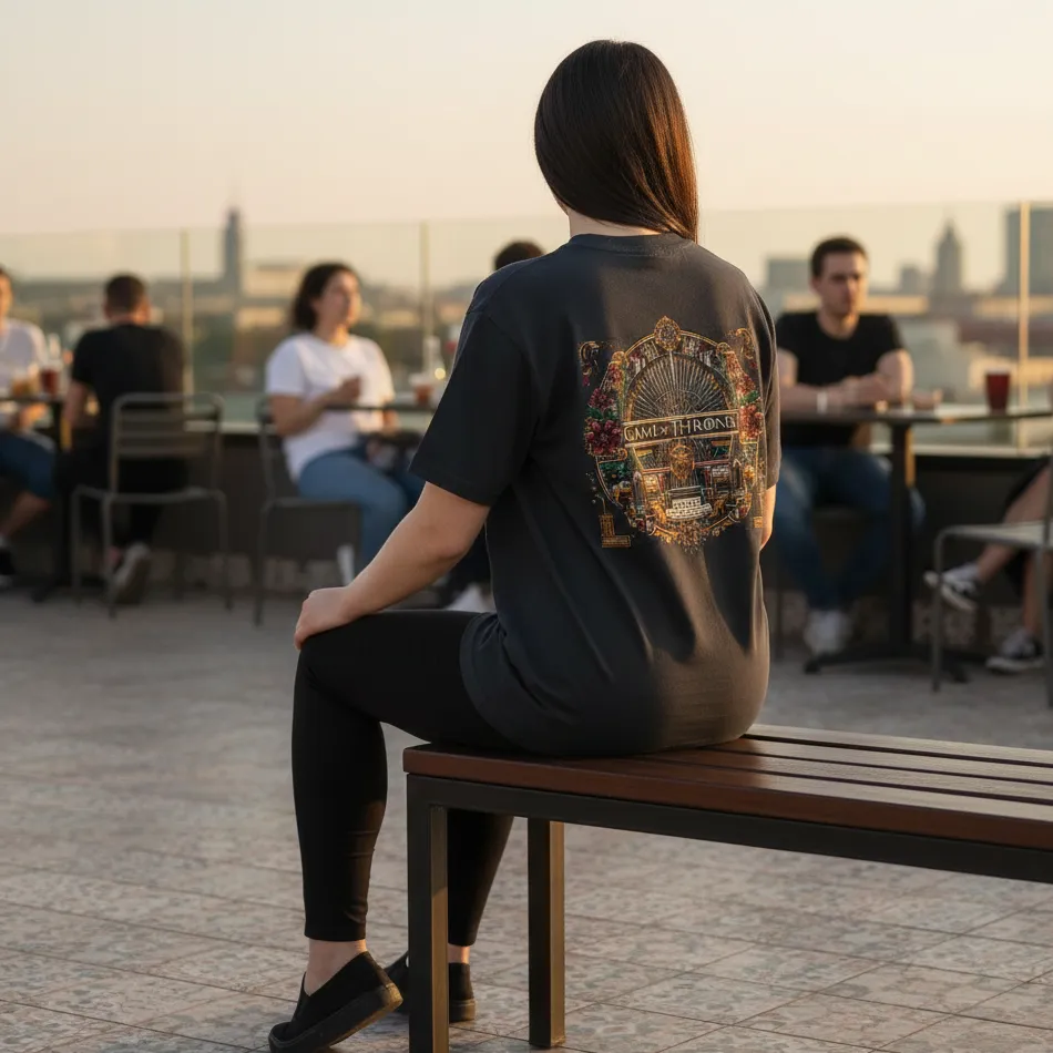 Game of Thrones Inspired Black Oversized T-Shirt – GOT ART Graphic - Image 3