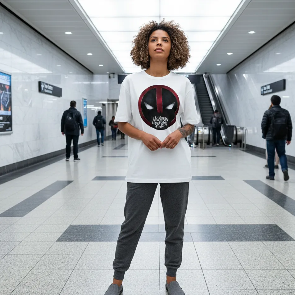 Maximum Effort Deadpool Dropshoulder T-shirt White 3.0 - Image 13