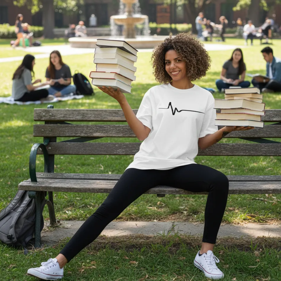 Heartbeat Inspired White Oversized T-Shirt – Life Line Graphic - Image 7