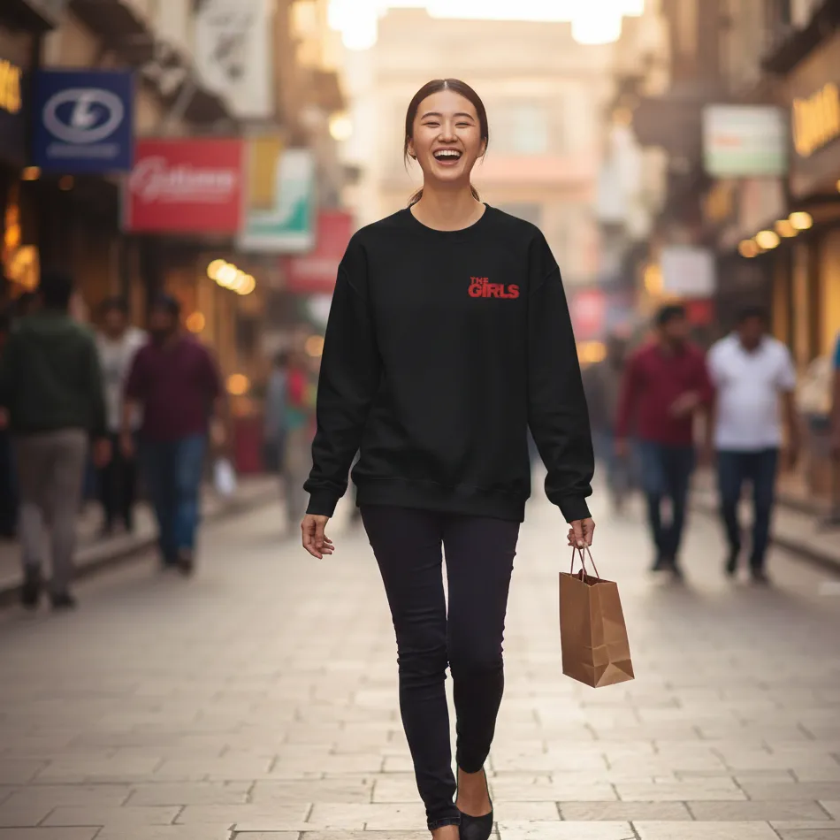 The Girls Inspired Black Sweatshirt for Women | Text Graphic - Image 7