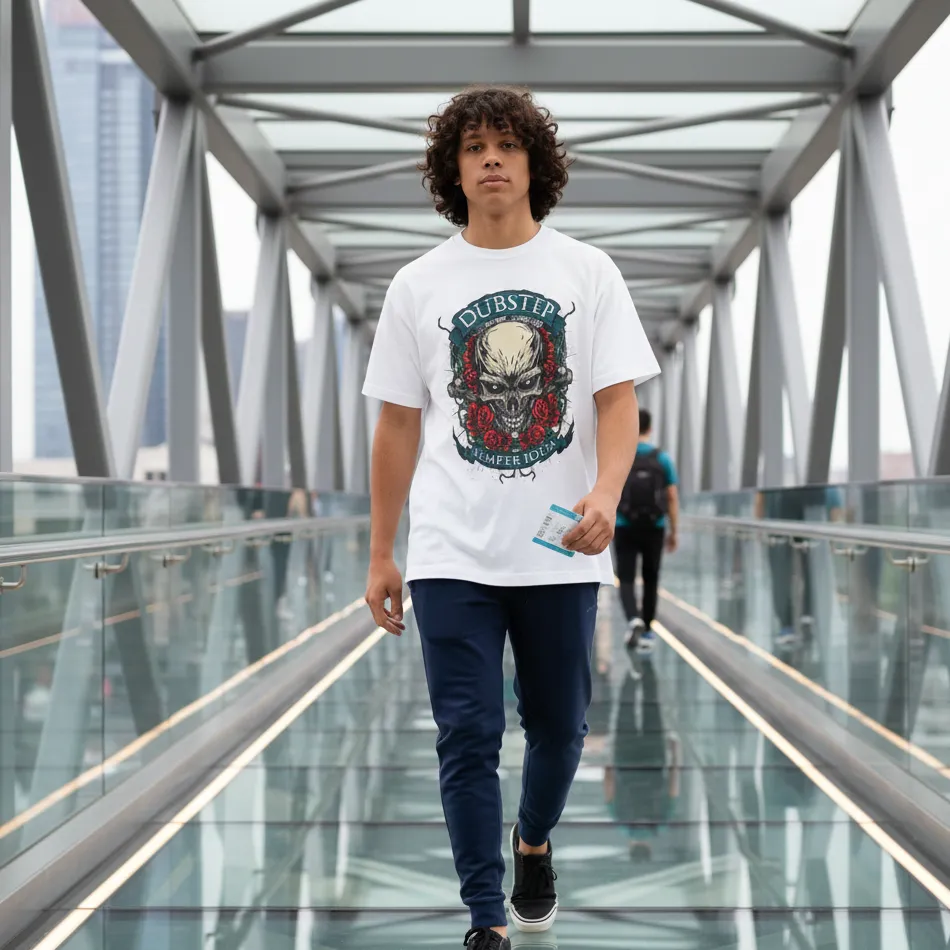 Skull Graphic White Oversized T-Shirt for Men & Women - Image 4