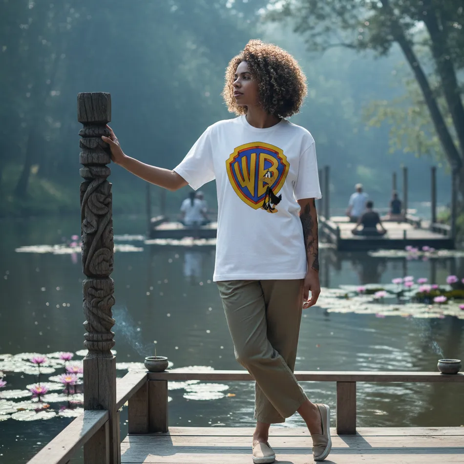 Looney Tunes Inspired White Oversized T-Shirt – Daffy Duck Graphic - Image 4