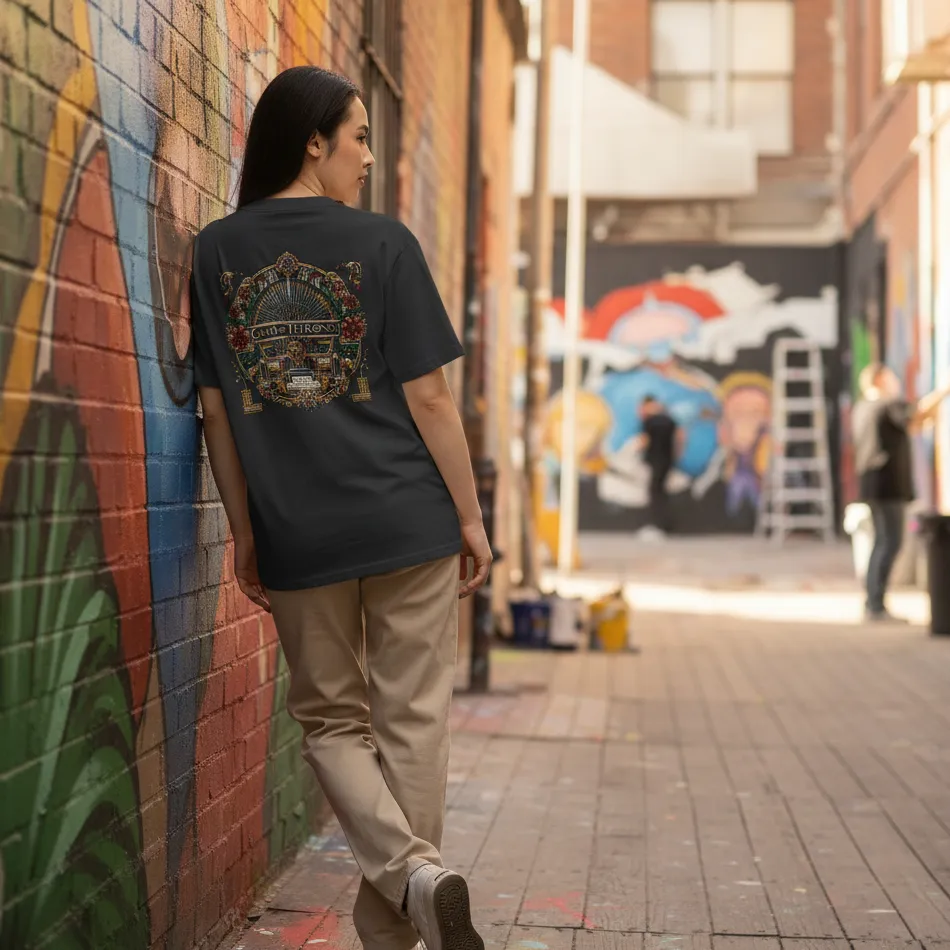 Game of Thrones Inspired Black Oversized T-Shirt – GOT ART Graphic - Image 4