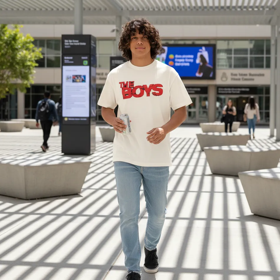 The Boys Dropshoulder T-shirt Beige - Image 4