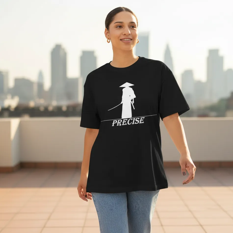 Japanese Samurai Inspired Black Oversized T-Shirt – Precise Graphic - Image 8