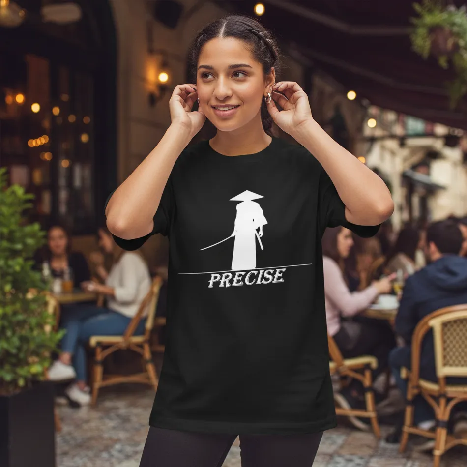 Japanese Samurai Inspired Black Oversized T-Shirt – Precise Graphic - Image 4