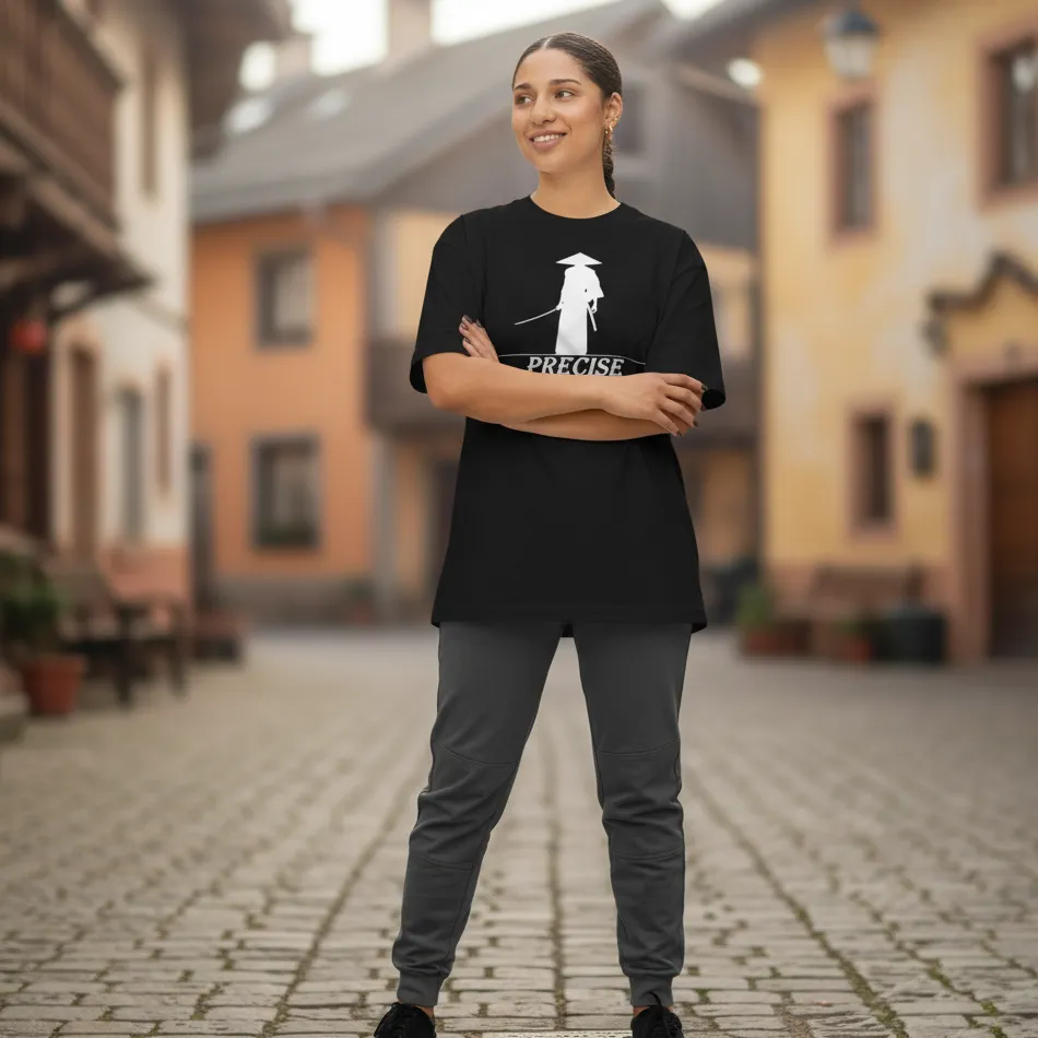 Japanese Samurai Inspired Black Oversized T-Shirt – Precise Graphic - Image 6