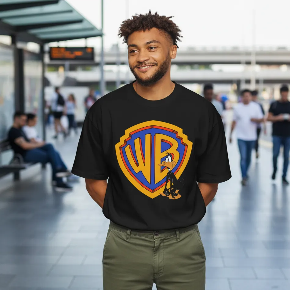 Warner Bros Inspired Black Oversized T-Shirt – Daffy Duck Graphic - Image 9