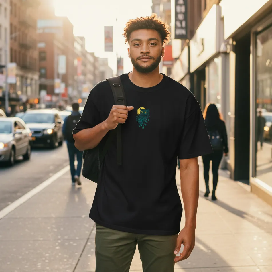 Night Owl Dropshoulder T-shirt - Image 2