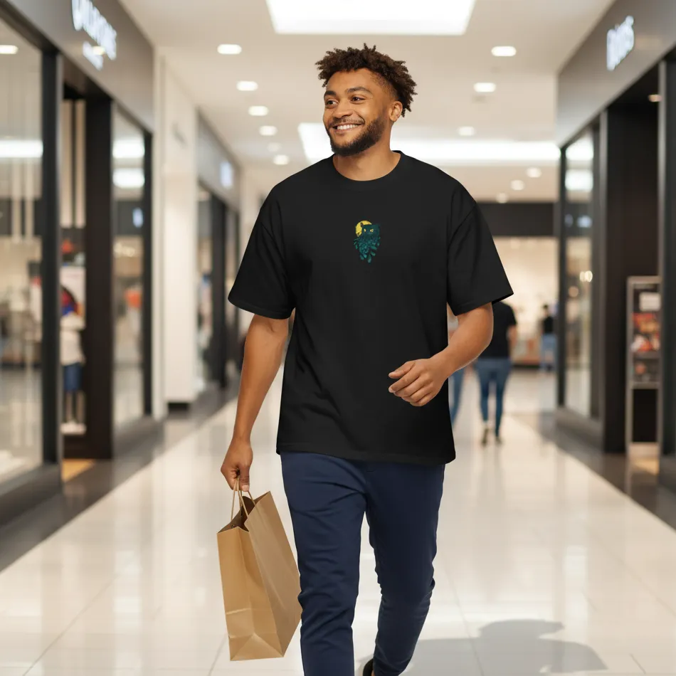 Night Owl Dropshoulder T-shirt - Image 8