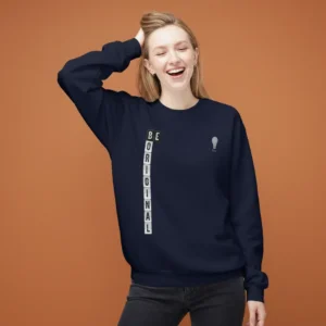 Be Original Text Graphic Navy Sweatshirt for Women