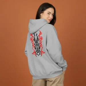 Women grey biker inspired curves hoodie
