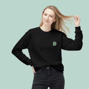 Women black coffee battery graphic sweatshirt