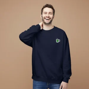 Men navy coffee battery graphic sweatshirt