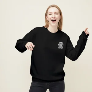 Women black motivational text sweatshirt