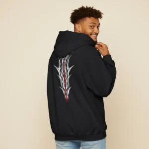 Men black dna curve inspired hoodie