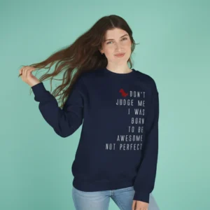 Don’t Judge Me Text Navy Sweatshirt for Women | Bold Graphic