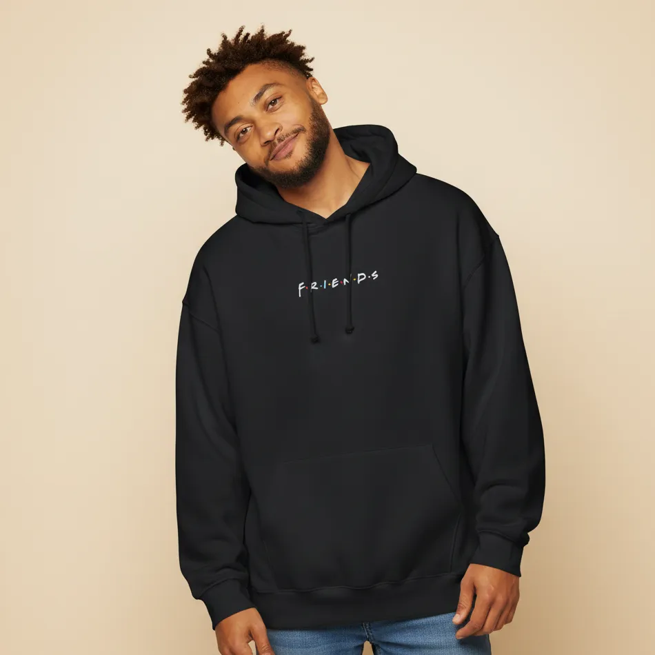 Men black friends inspired hoodie