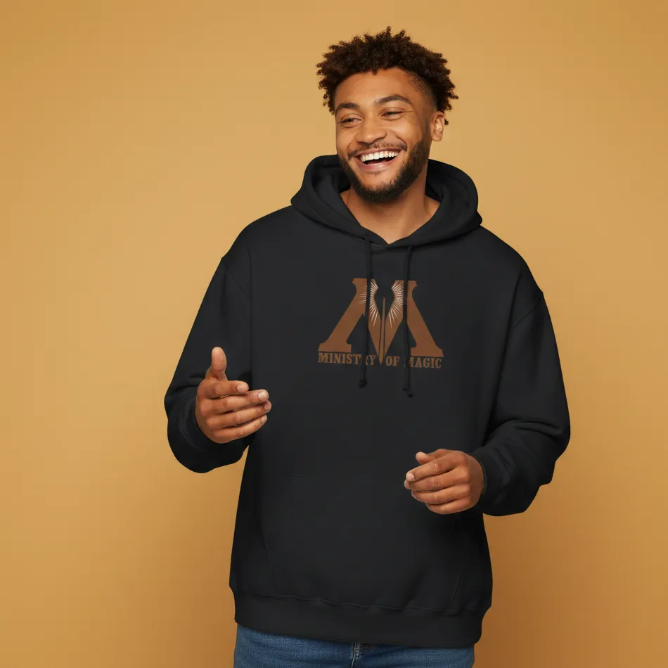 Men black harry potter ministry of magic inspired hoodie