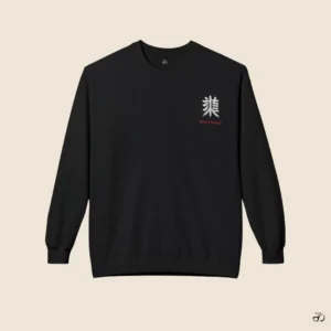 Japanese Peacemaker Black Sweatshirt for Men | Minimal Kanji Graphic