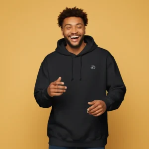 Men black kattar clothing logo hoodie