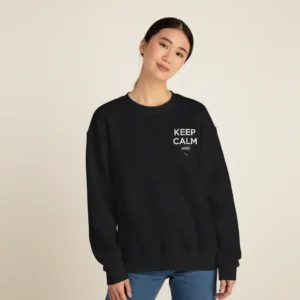 Women black keep calm text sweatshirt
