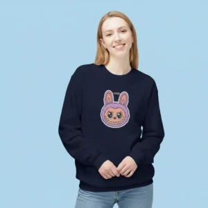 Women navy labubu doll inspired sweatshirt