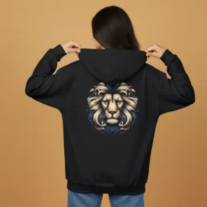 Women black lion inspired hoodie