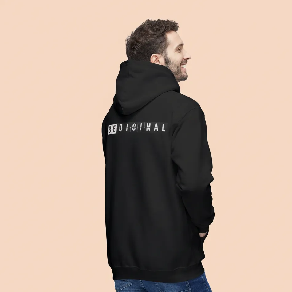 Men black be original text hoodie