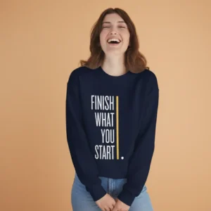 Women navy motivational text sweatshirt