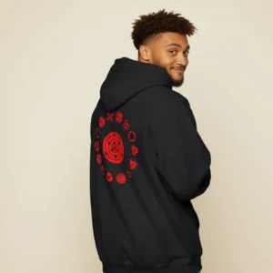 Men black naruto anime logo hoodie