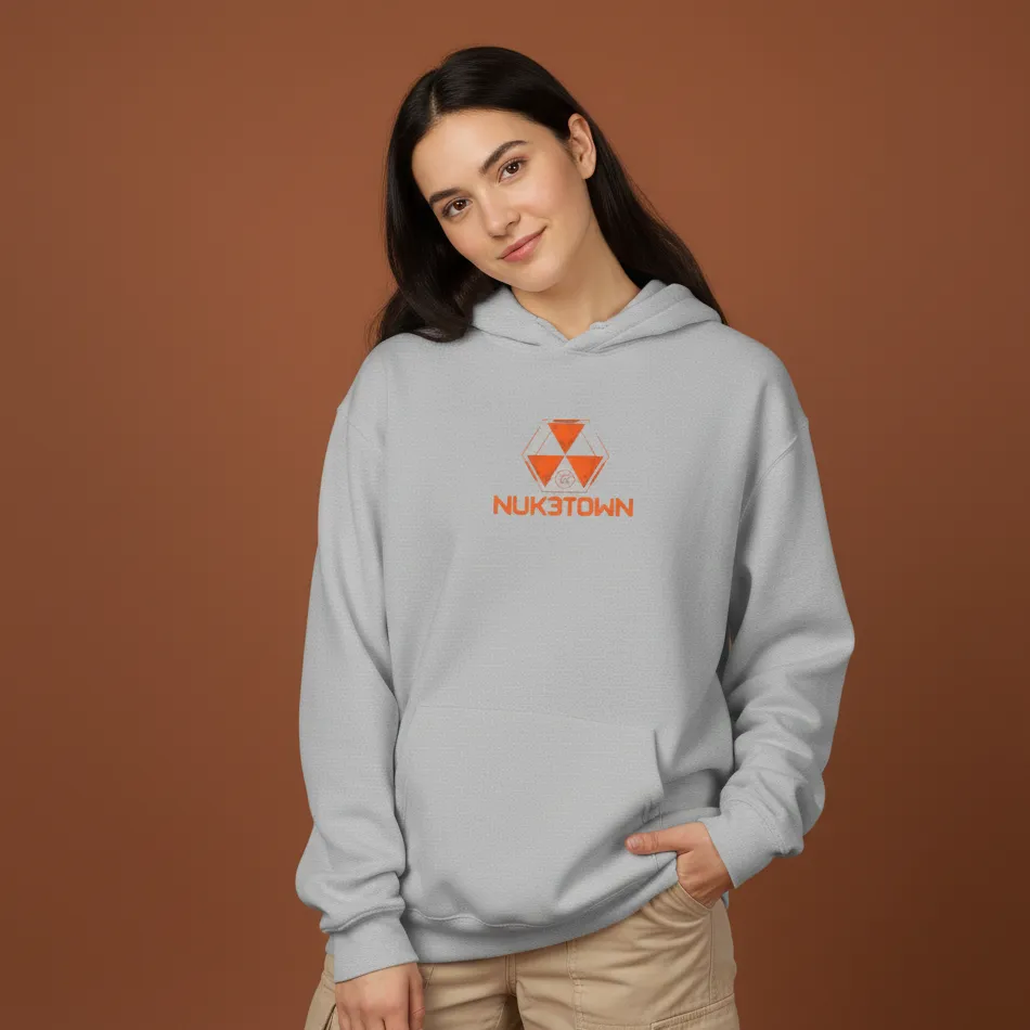 Women grey pubg nuke town inspired hoodie