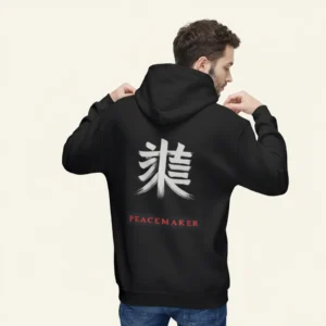 Men black peacemaker inspired hoodie