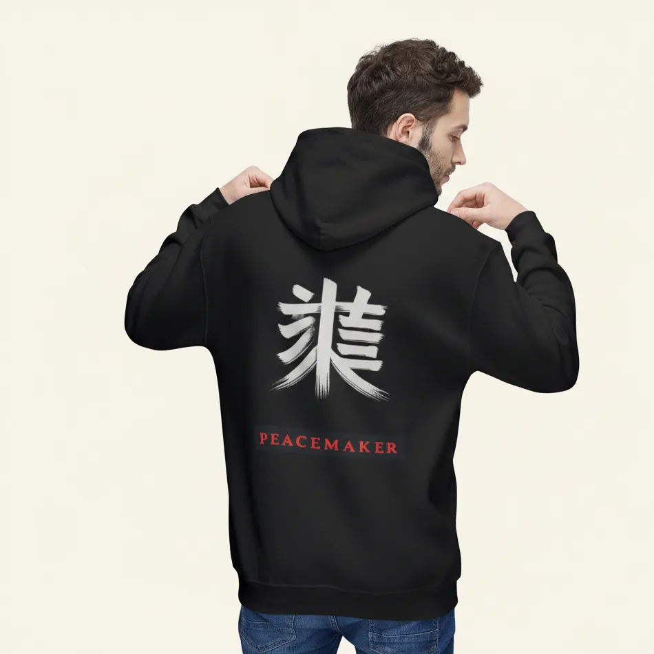 Men black peacemaker inspired hoodie