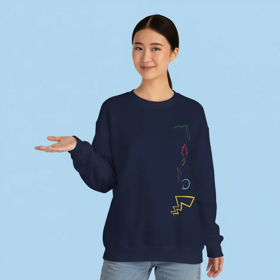 Women navy pokemon inspired sweatshirt