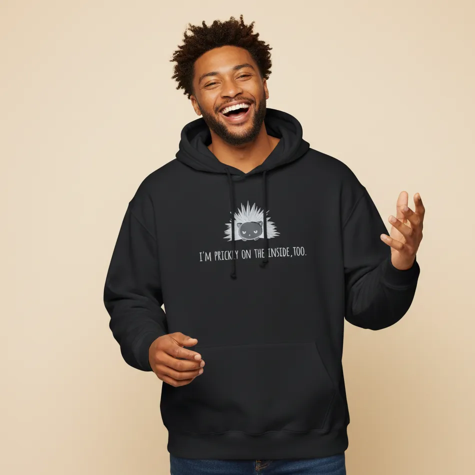 Men black porcupine inspired hoodie