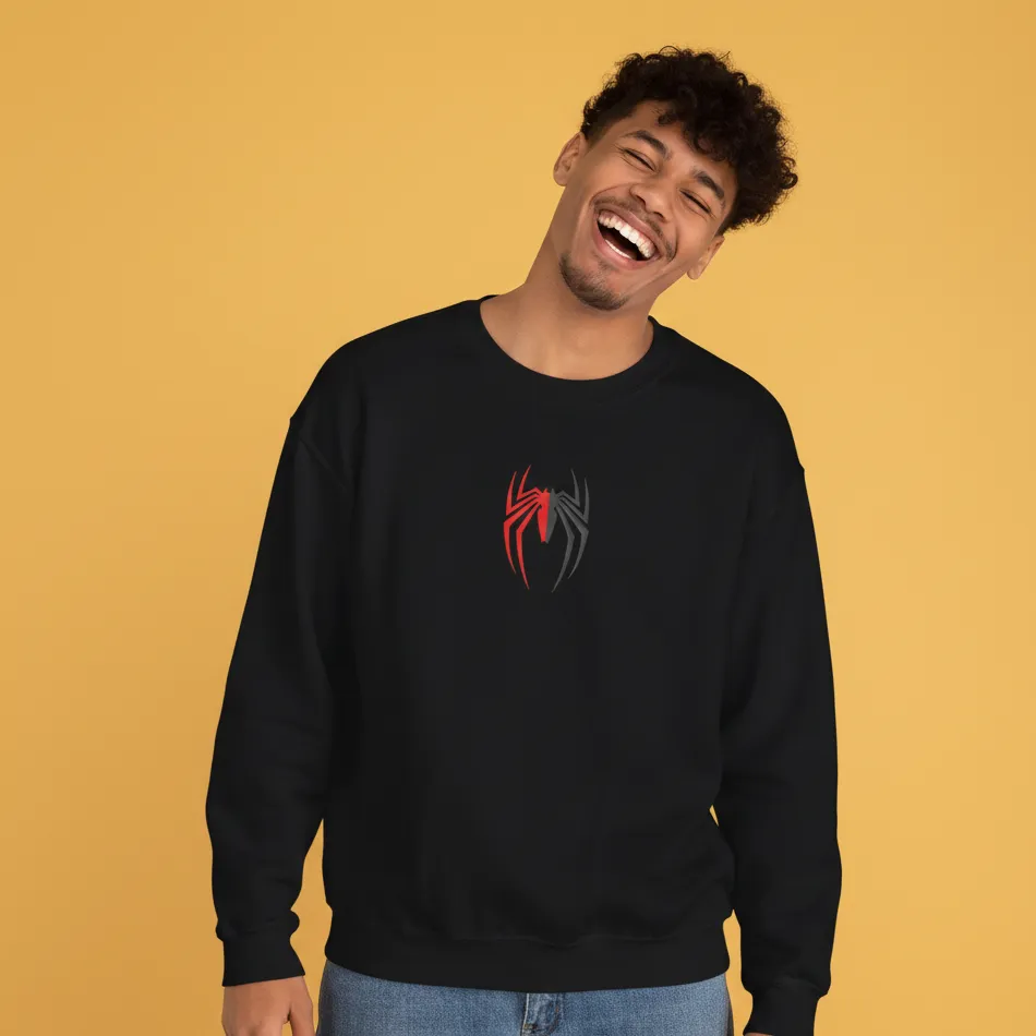 Men black spider man inspired sweatshirt