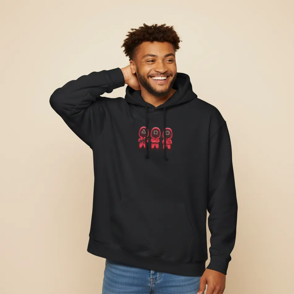 Men black squid game inspired hoodie