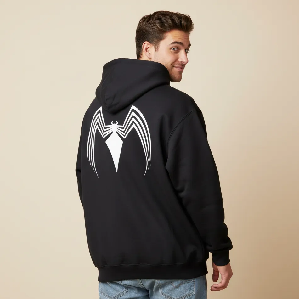 Men black venom inspired hoodie