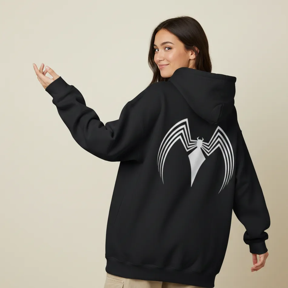 Women black venom inspired hoodie