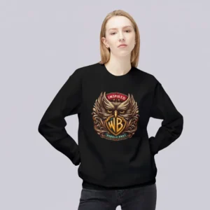 Warner Bros Inspired Black Sweatshirt for Women | Owl Graphic Style