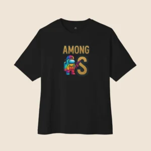 Men among us inspired oversized black t-shirt