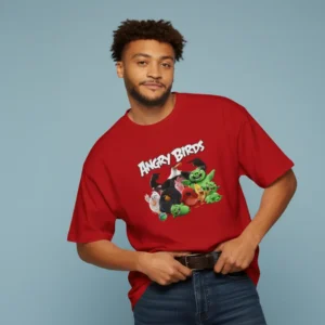 men angry birds reunion red oversized t-shirt