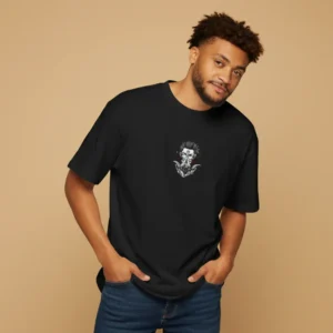 men anime jijitsu inspired black oversized t-shirt