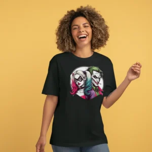 women batman joker inspired black oversized t-shirt