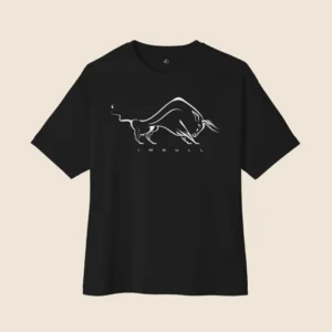 Bull Inspired Black Oversized T-Shirt – Bull Graphic