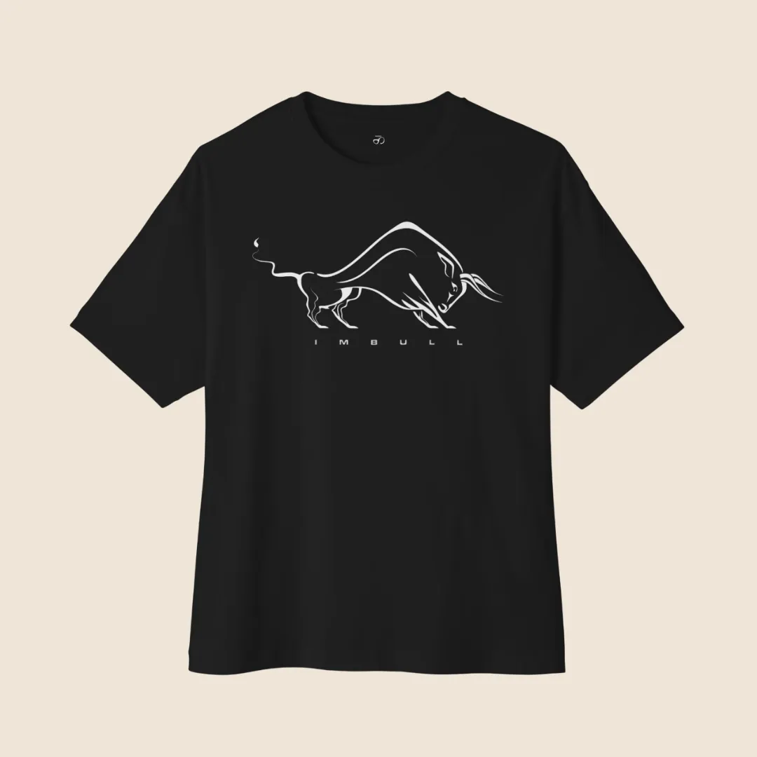 Bull Inspired Black Oversized T-Shirt – Bull Graphic