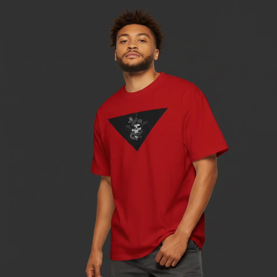 men commando skull red oversized t-shirt