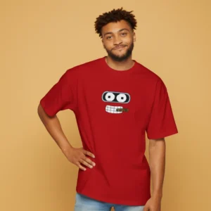 men futurama inspired red oversized t-shirt